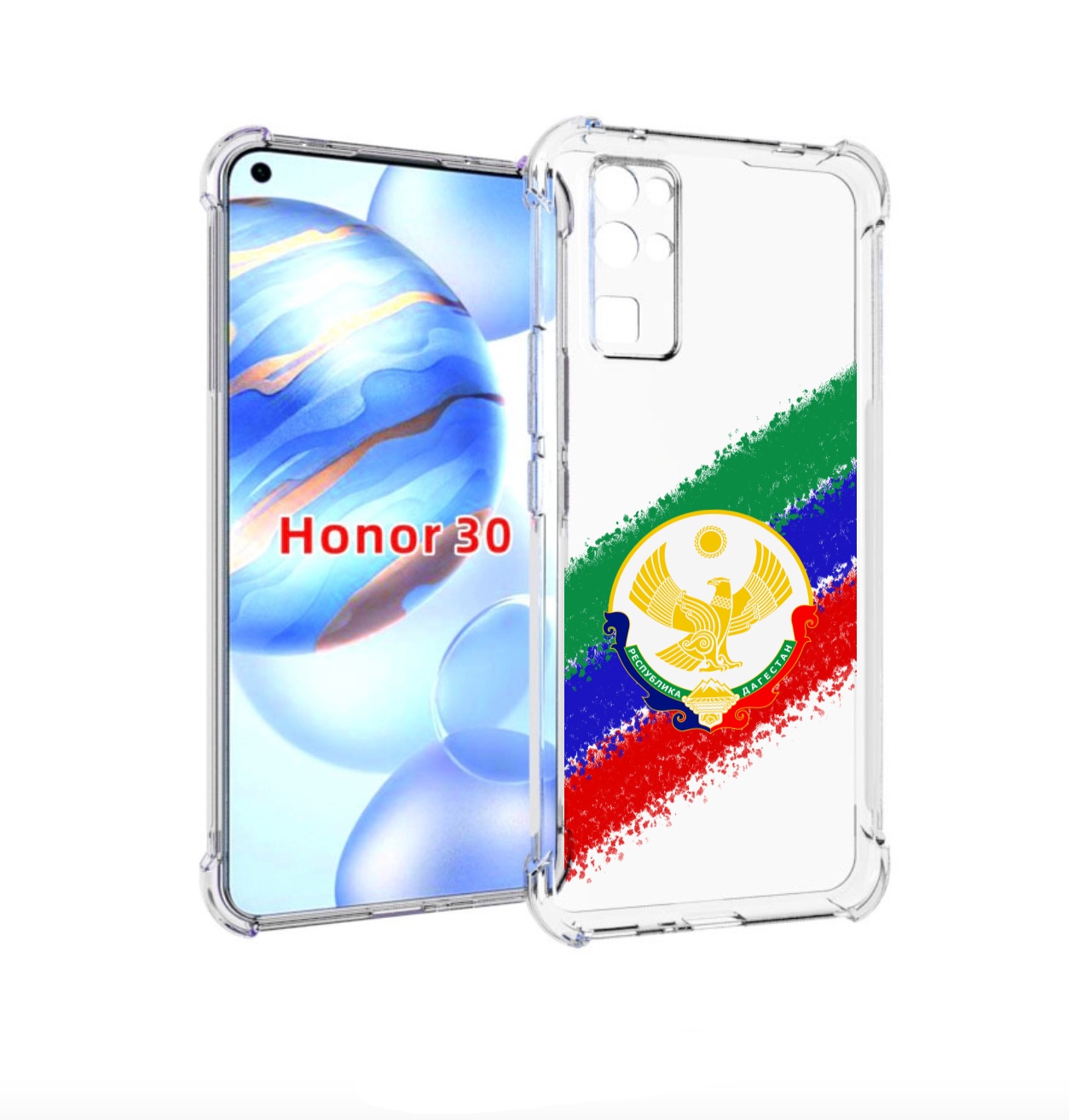 

Чехол бампер MyPads герб флаг Дагестана для Honor 30 (BMH-AN10), Прозрачный, Tocco