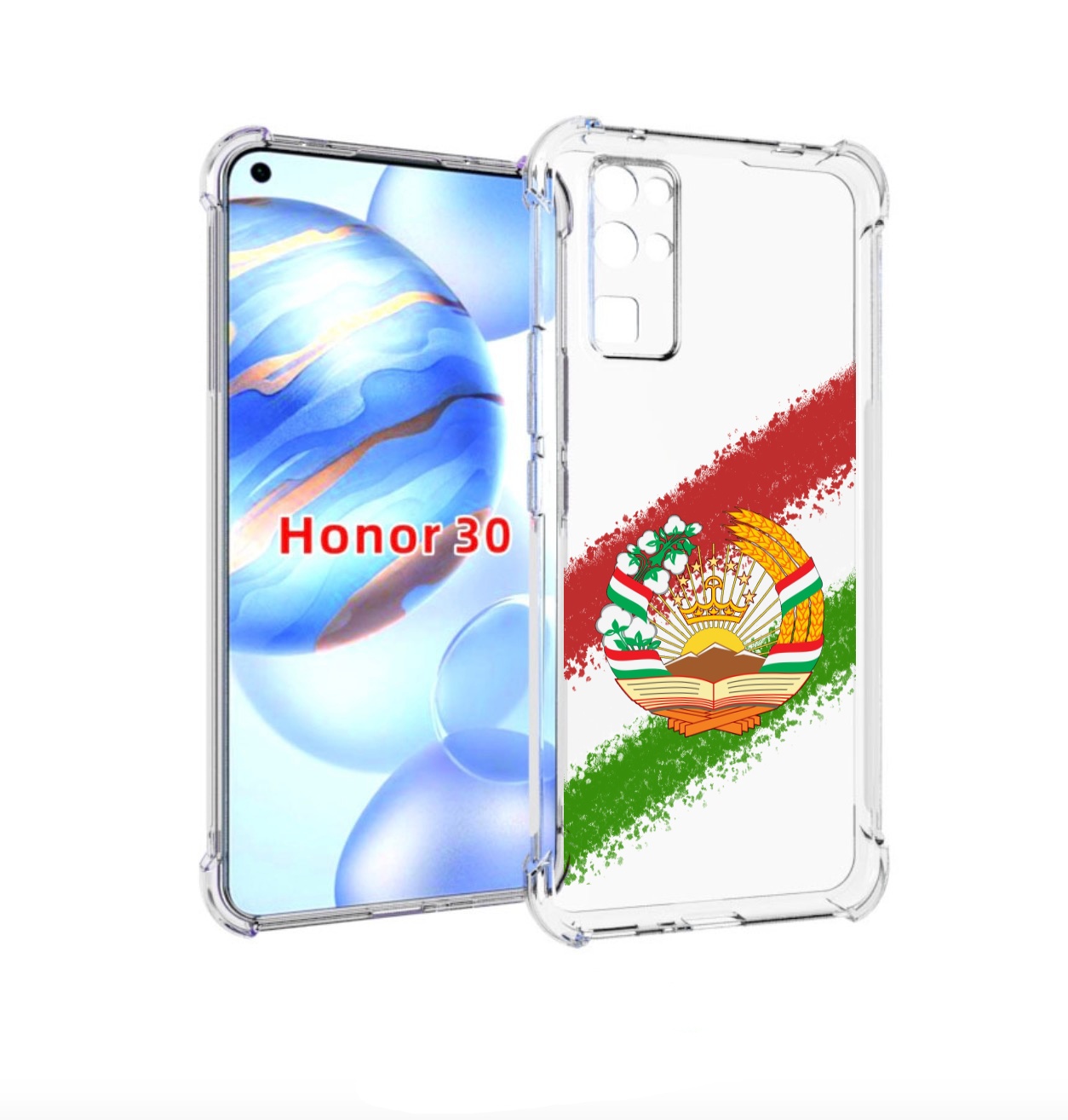 

Чехол бампер MyPads герб флаг Таджикистана для Honor 30 (BMH-AN1, Прозрачный, Tocco
