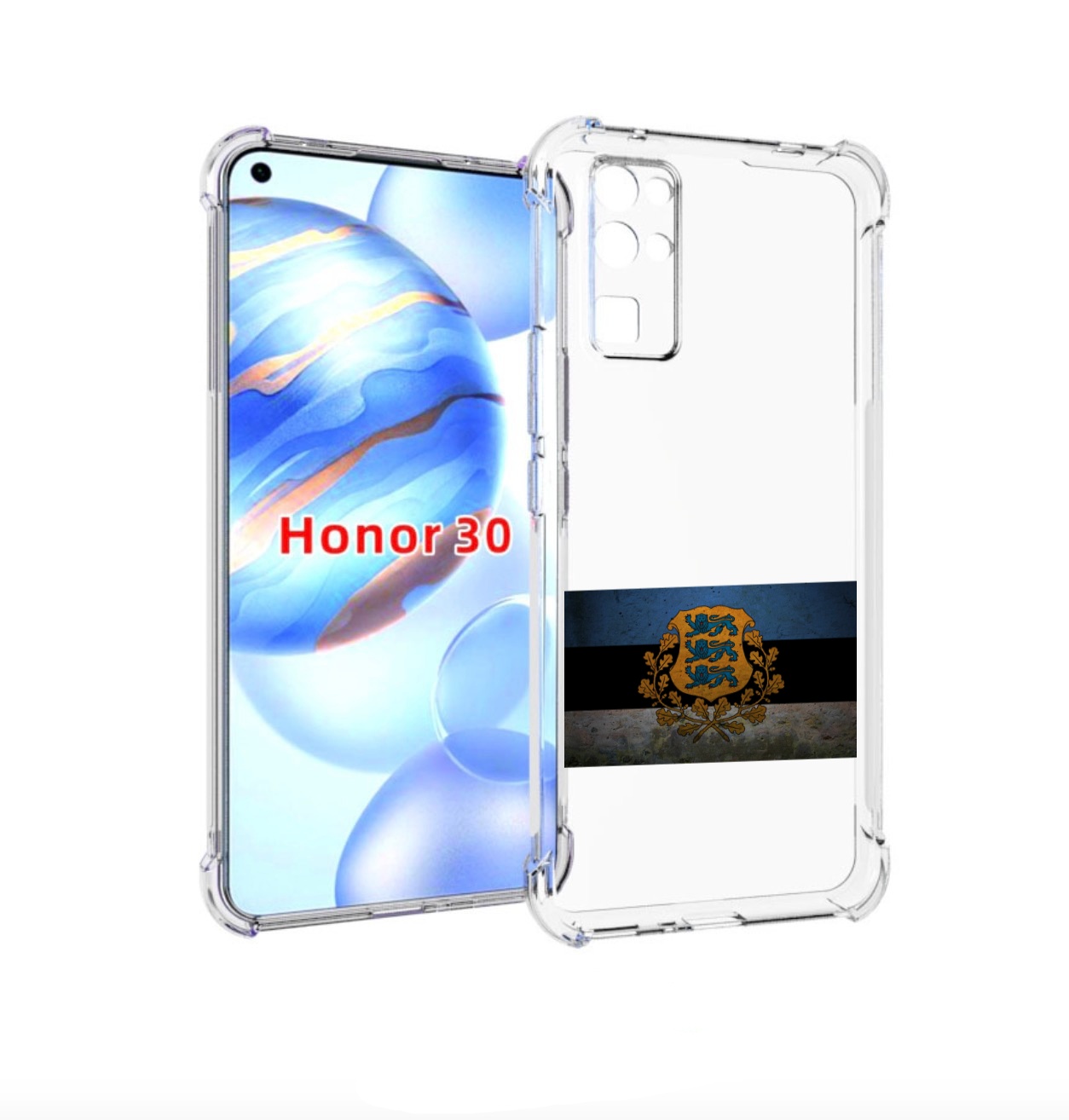 

Чехол бампер MyPads герб флаг эстонии-1 для Honor 30 (BMH-AN10), Прозрачный, Tocco