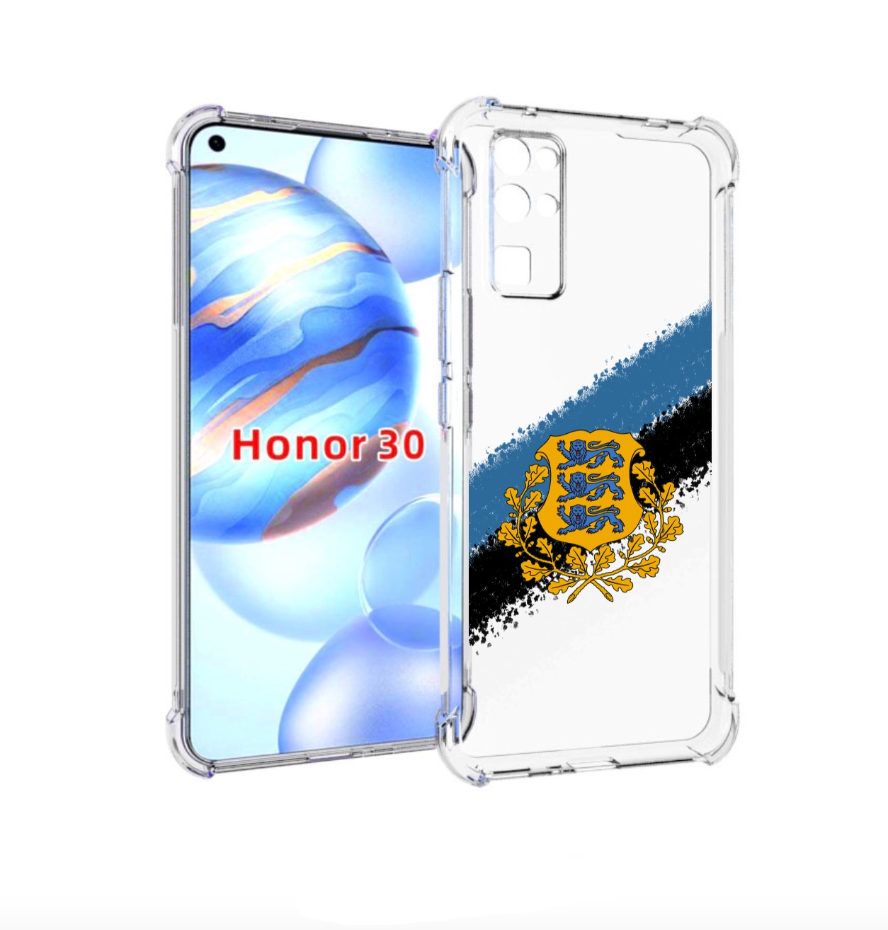 

Чехол бампер MyPads герб флаг эстонии-2 для Honor 30 (BMH-AN10), Прозрачный, Tocco