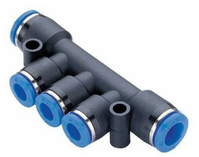 фото Фитинг цанговый разветвитель на пять входов по 8 мм pegas pneumatic 5402
