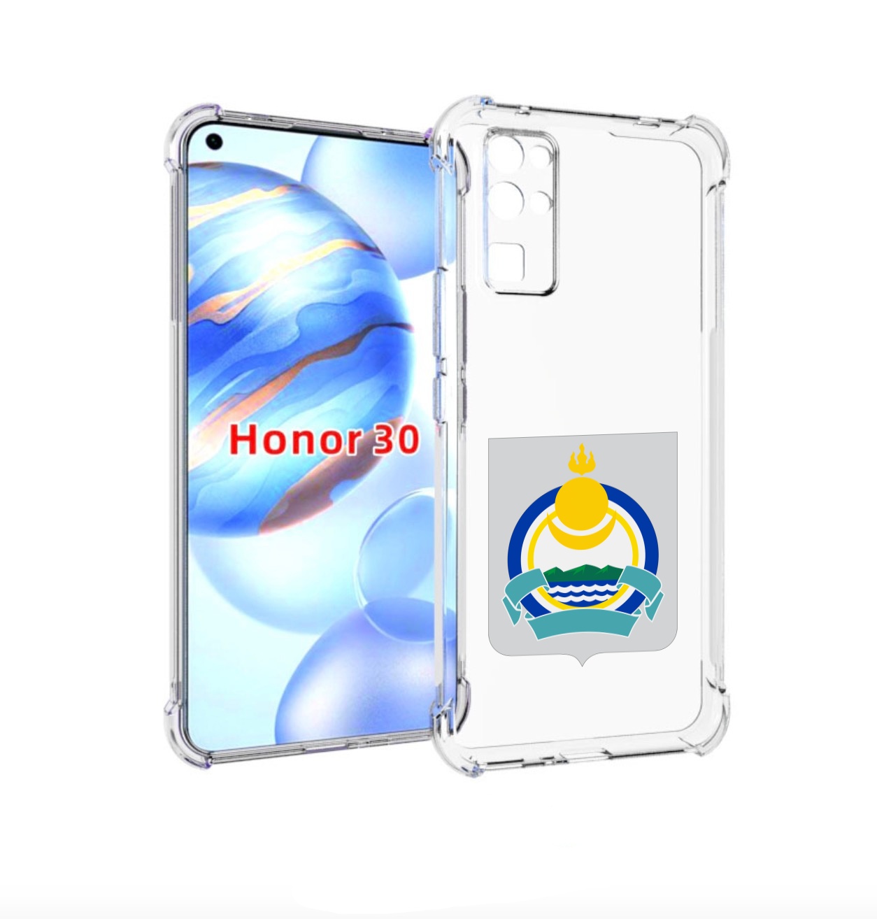 

Чехол бампер MyPads герб-бурятия для Honor 30 (BMH-AN10) противо, Прозрачный, Tocco