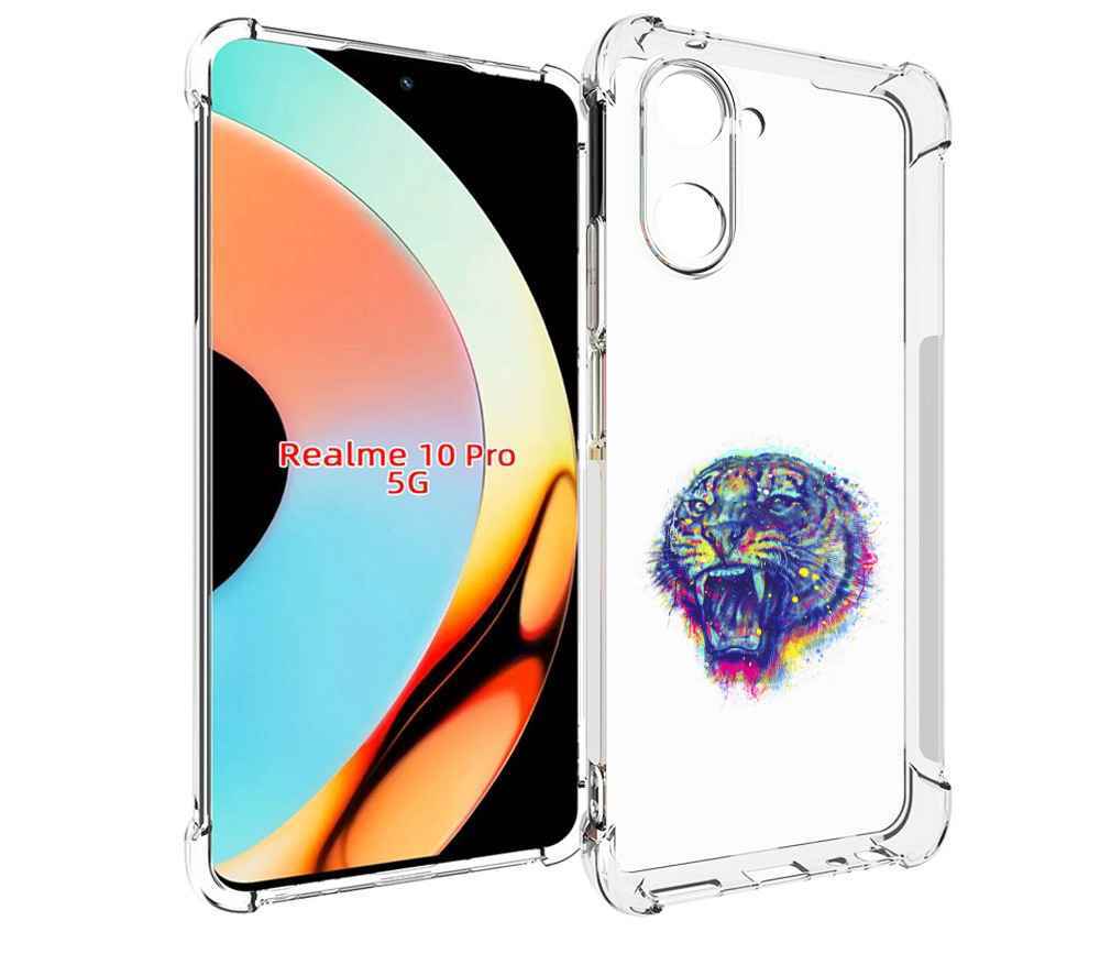 Чехол бампер MyPads Тигр 2 для Realme 10 Pro противоударный