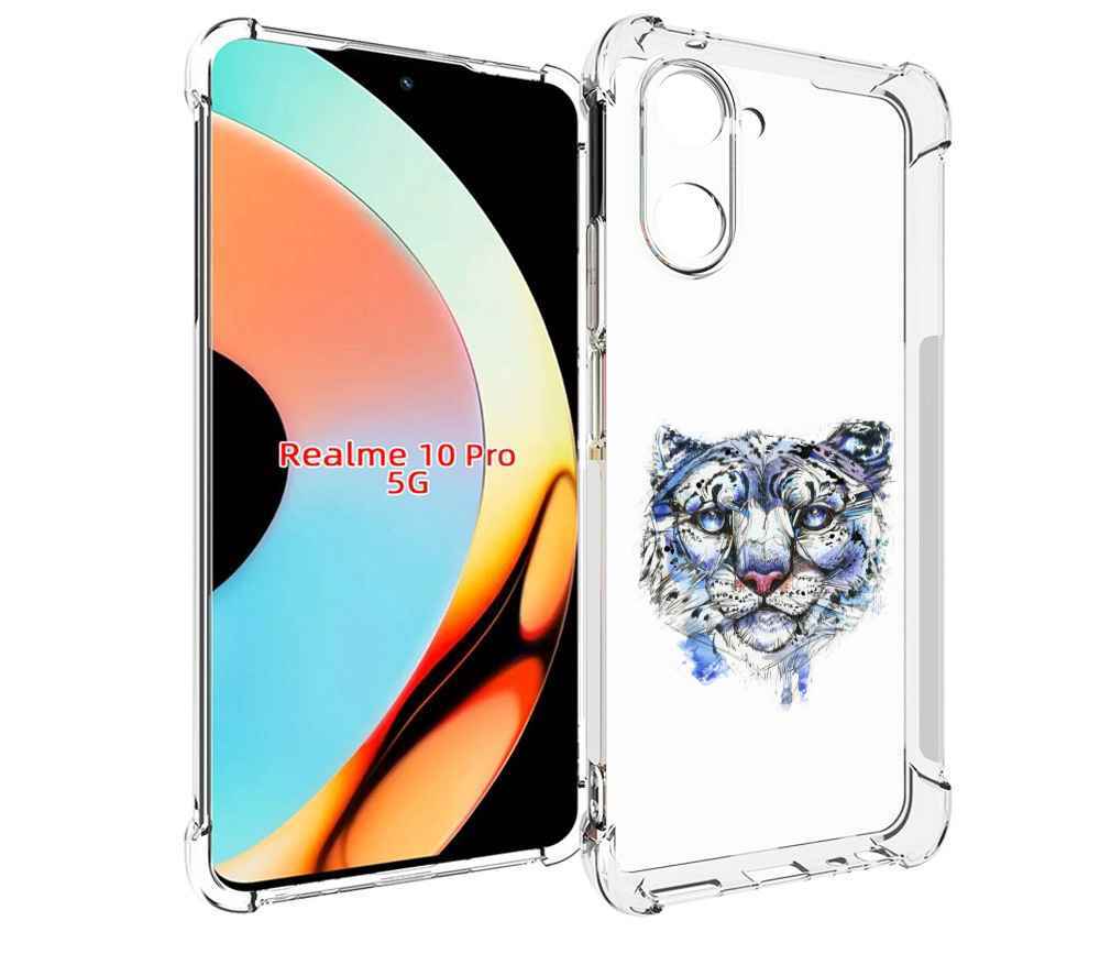 

Чехол бампер MyPads Тигр 4 для Realme 10 Pro противоударный, Прозрачный, Tocco