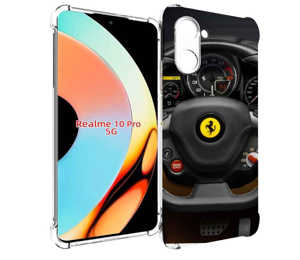 

Чехол бампер MyPads Ферарри для Realme 10 Pro противоударный, Прозрачный, Tocco