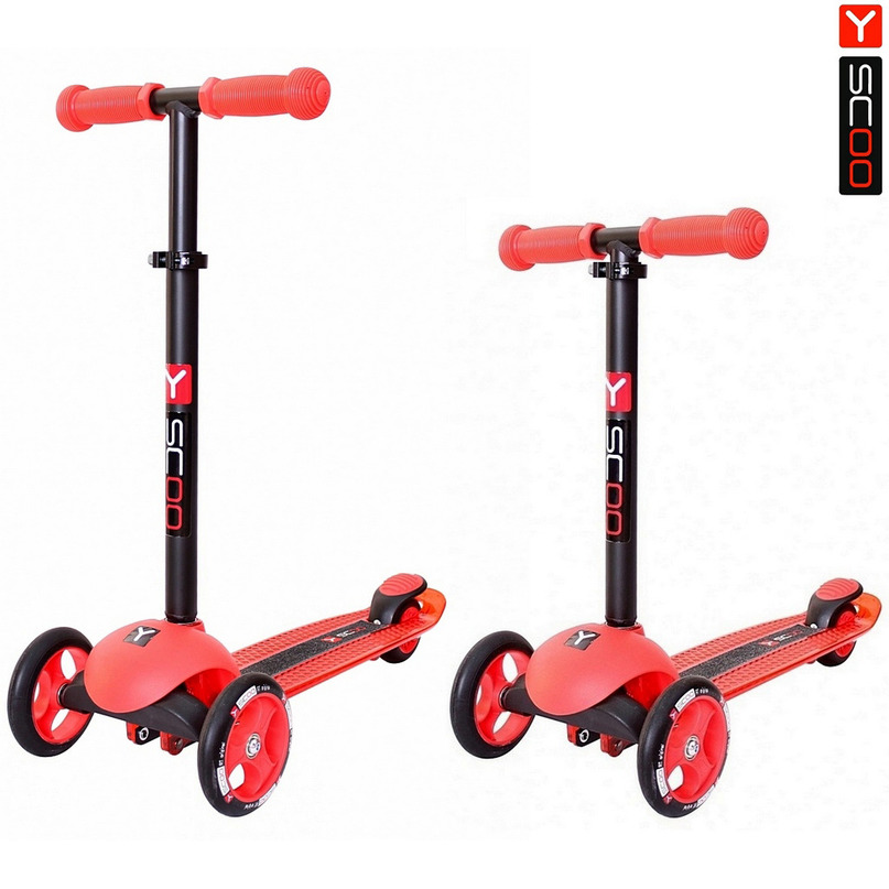 

Самокат 3-х кол. Y-SCOO RT TRIO DIAMOND 120 red