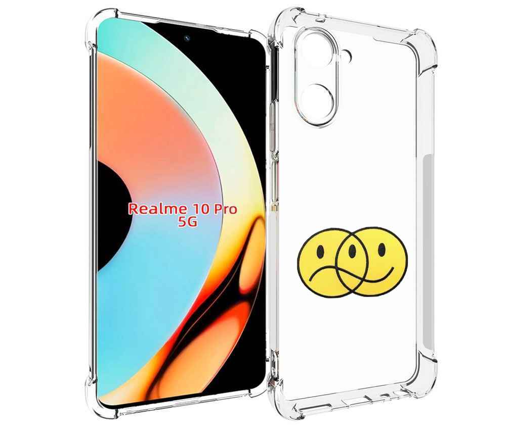 

Чехол бампер MyPads Хиппи для Realme 10 Pro противоударный, Прозрачный, Tocco