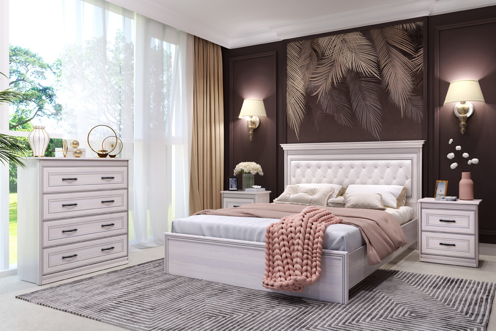 

Кураж Спальня «Неаполь» (комплект 3) ясень анкор светлый , ясень анкор светлый