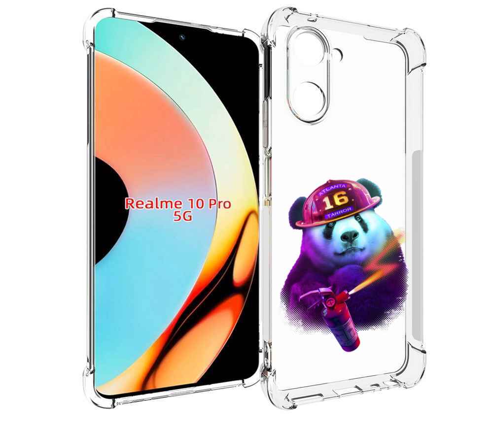 

Чехол бампер MyPads Яркая панда детский для Realme 10 Pro против..., Прозрачный, Tocco