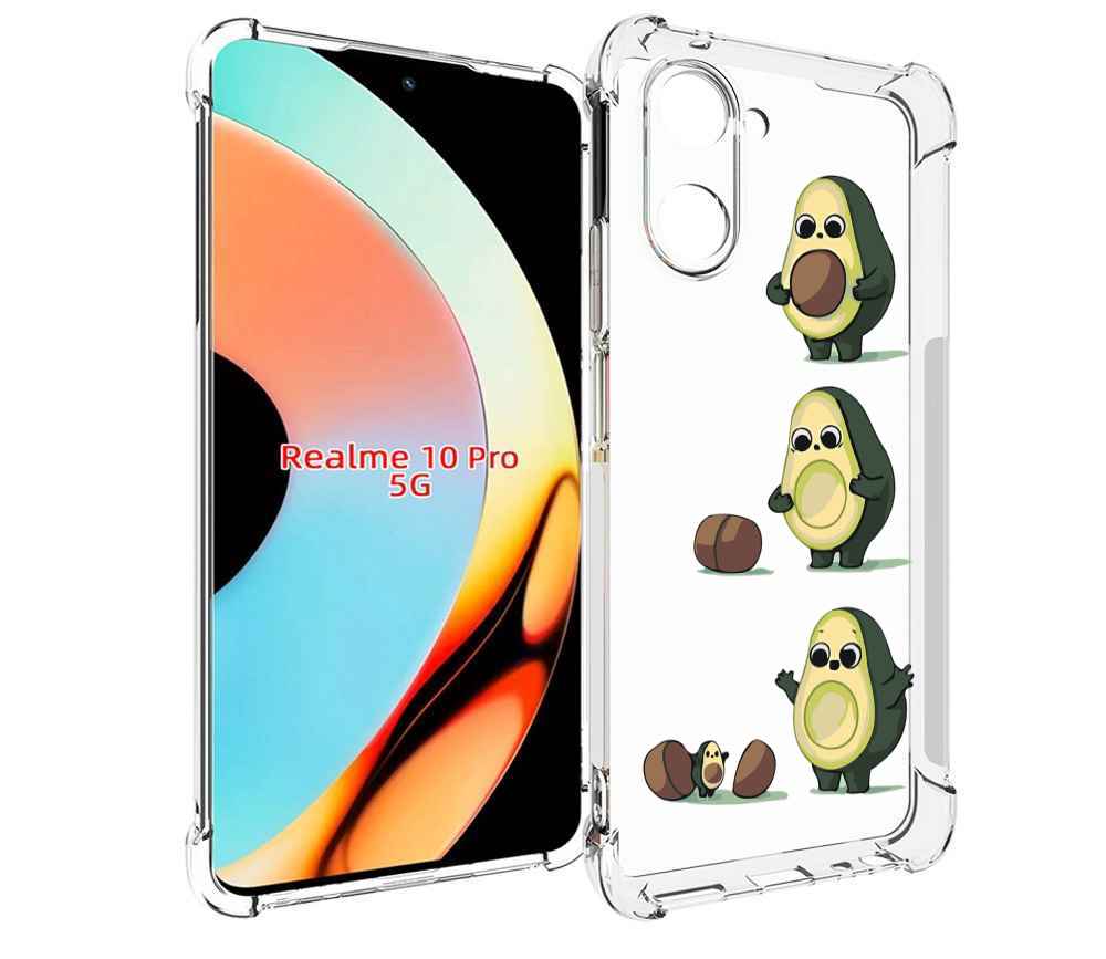 

Чехол бампер MyPads авокадо-с-малышом для Realme 10 Pro противоу..., Прозрачный, Tocco