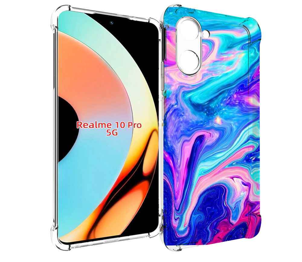 

Чехол бампер MyPads акварельные-краски для Realme 10 Pro противо..., Прозрачный, Tocco