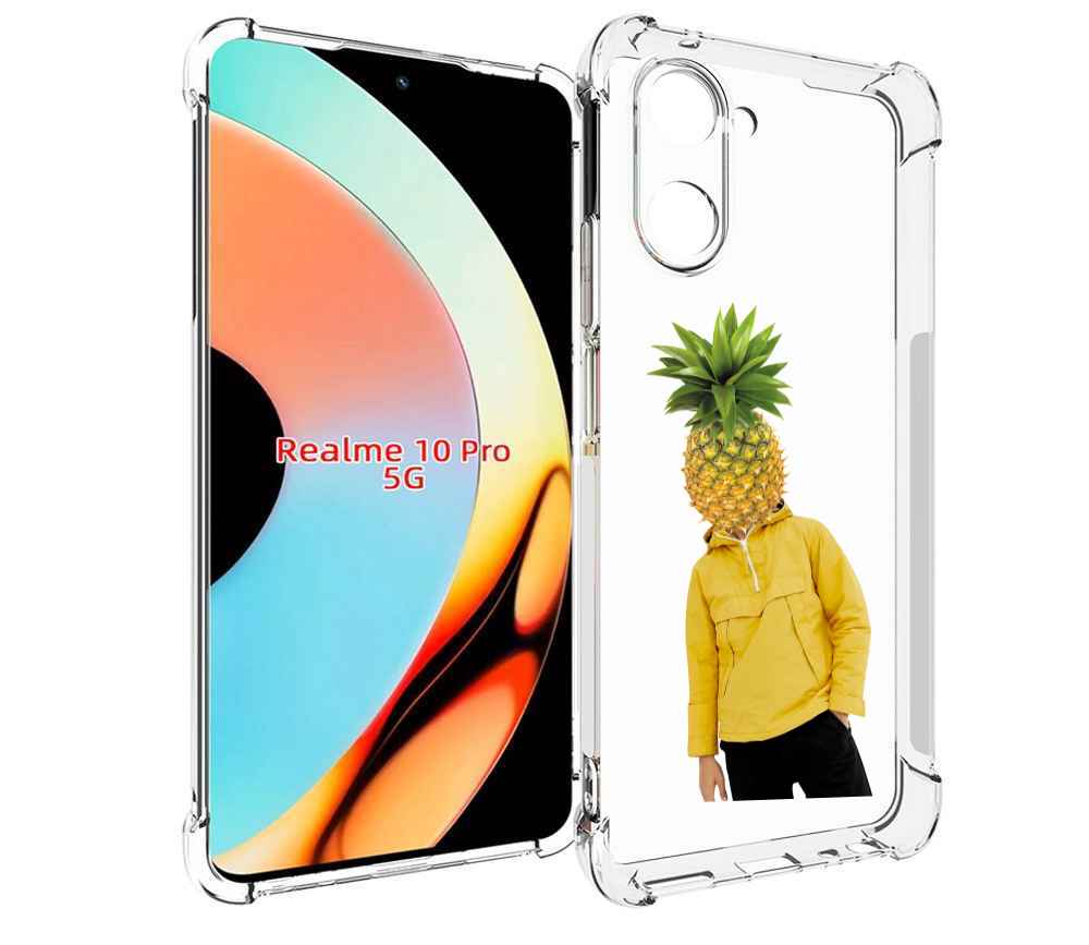 

Чехол бампер MyPads ананасовая-голова для Realme 10 Pro противоу..., Прозрачный, Tocco