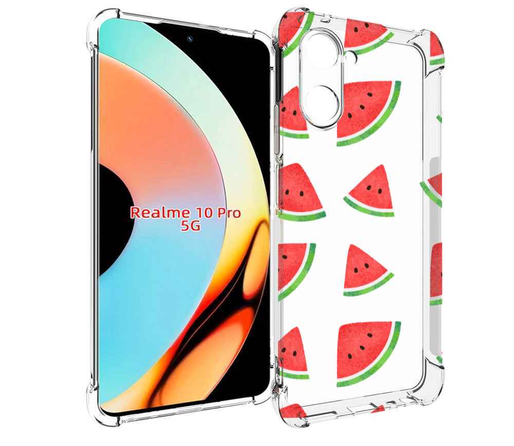 

Чехол бампер MyPads арбузики для Realme 10 Pro противоударный, Прозрачный, Tocco