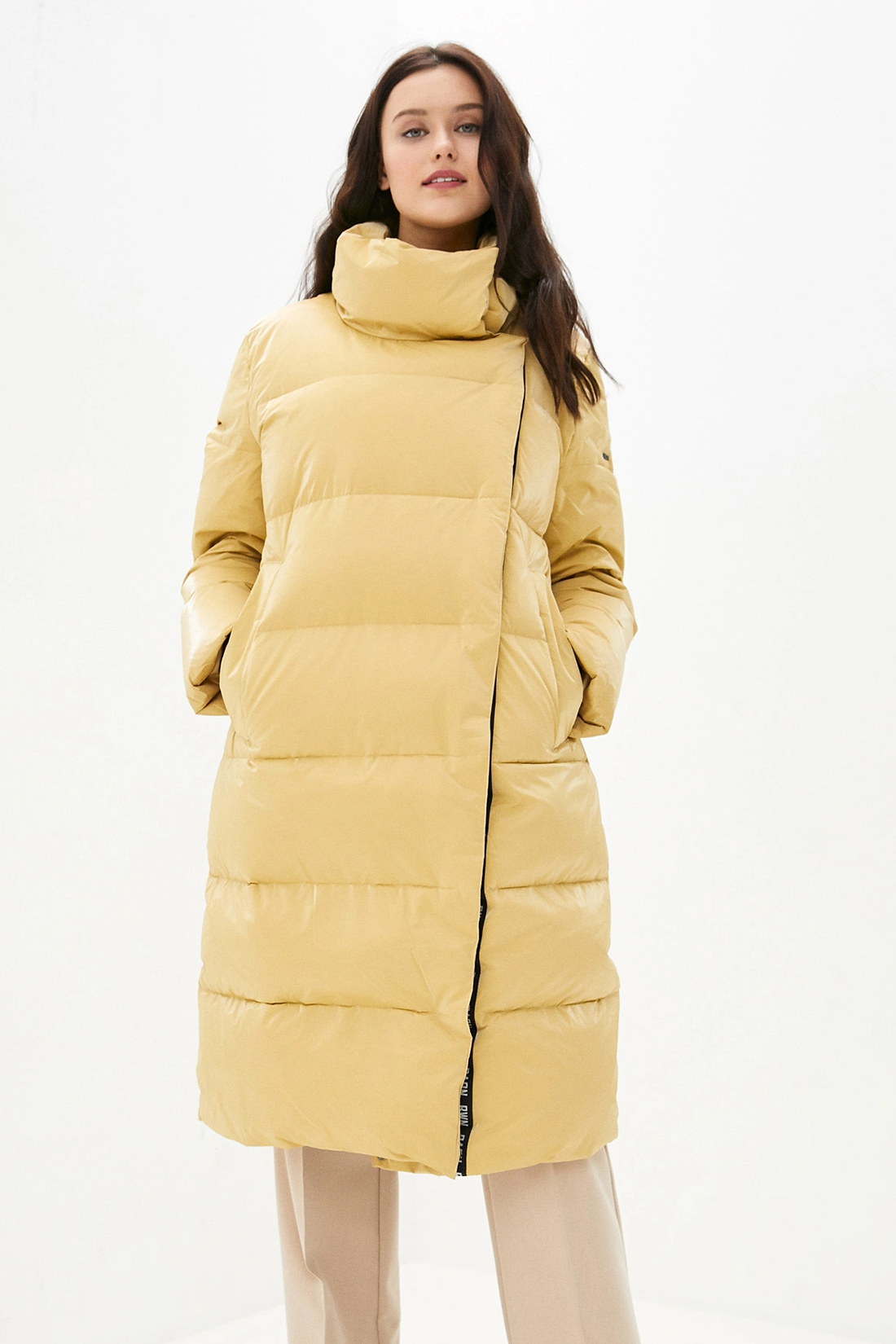 фото Пуховик-пальто женский baon b000625 желтый 42