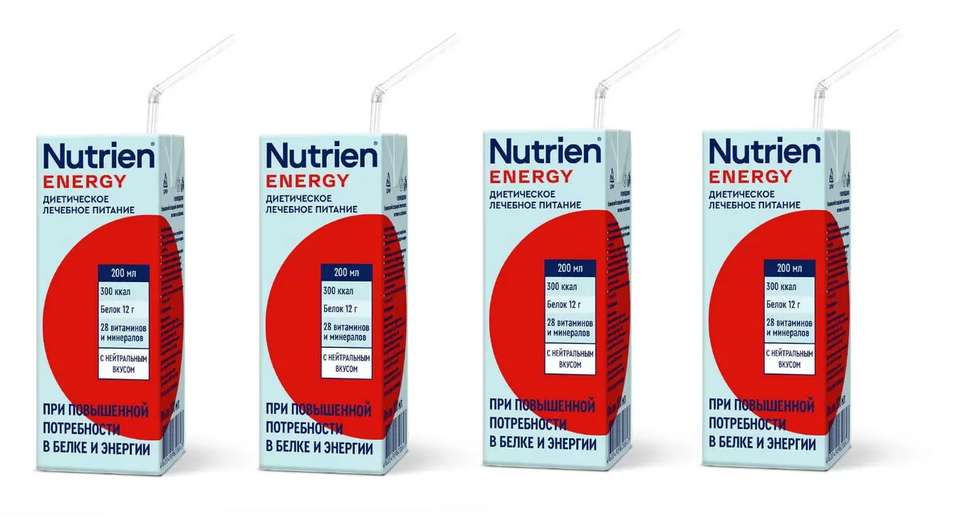 Купить Комплект Нутриэн Энергия с нейтральным вкусом энтеральное лечебное питание 200 мл. х 4 шт., Nutrien