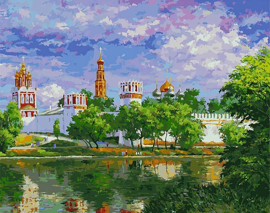 

Картина по номерам Белоснежка Новодевичий монастырь, 40x50, Новодевичий монастырь