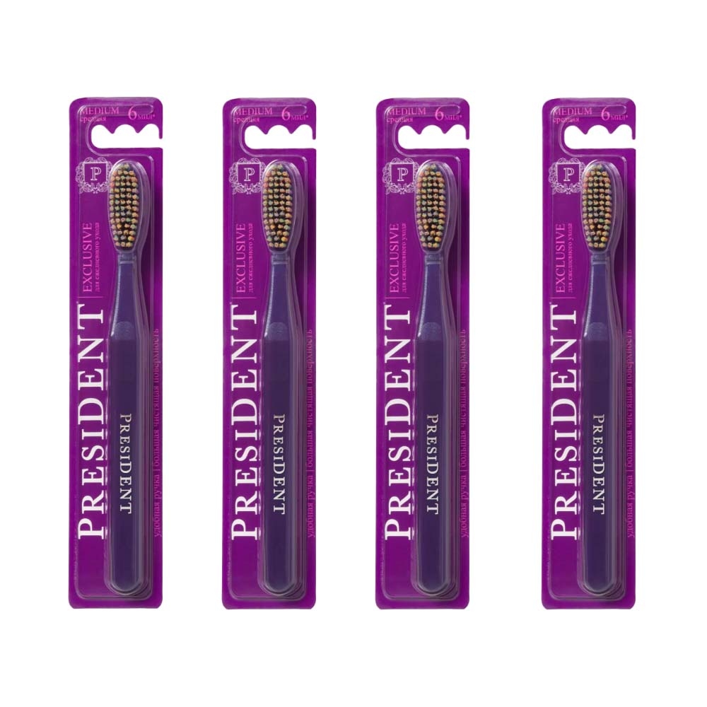 

Зубная щетка PRESIDENT Exclusive 4 шт .
