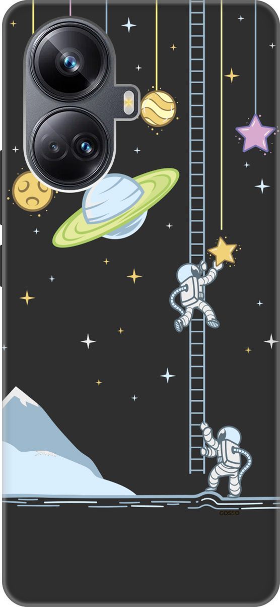 

Чехол на Realme 10 Pro+ "Ladder into Space" черный, Черный;белый, 158642