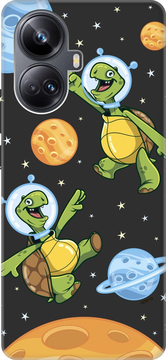 

Чехол на Realme 10 Pro+ "CosmoTurtles" черный, Черный;бежевый, 158642