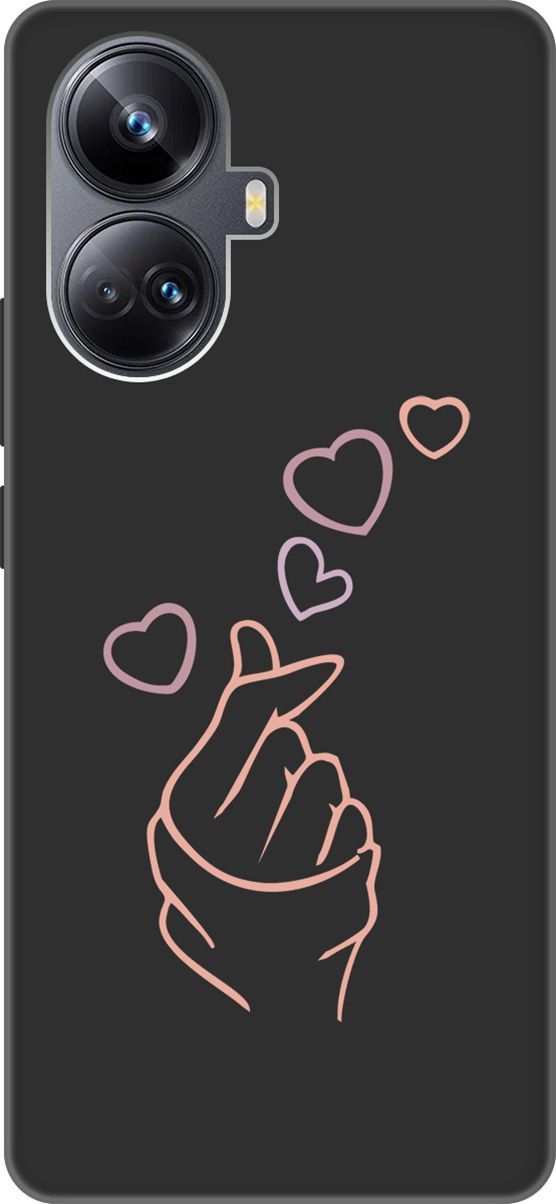 

Чехол на Realme 10 Pro+ "K-Heart" черный, Черный;розовый, 158642