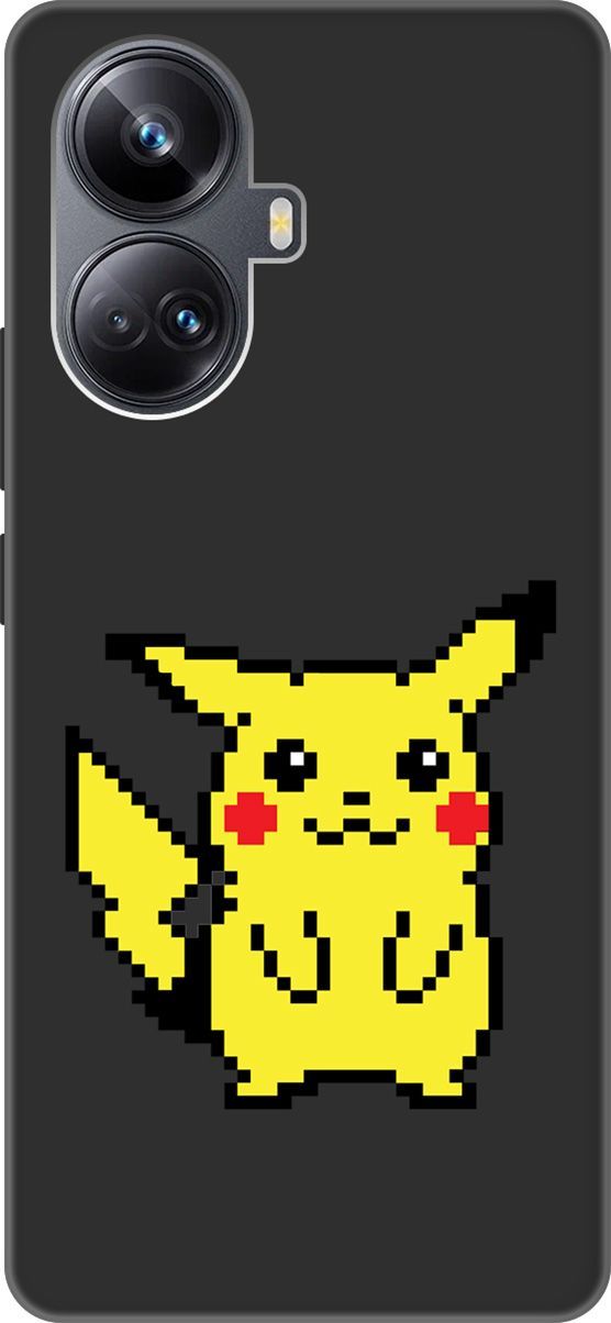 

Чехол на Realme 10 Pro+ "Pixel Pikachu" черный, Черный;желтый, 158643