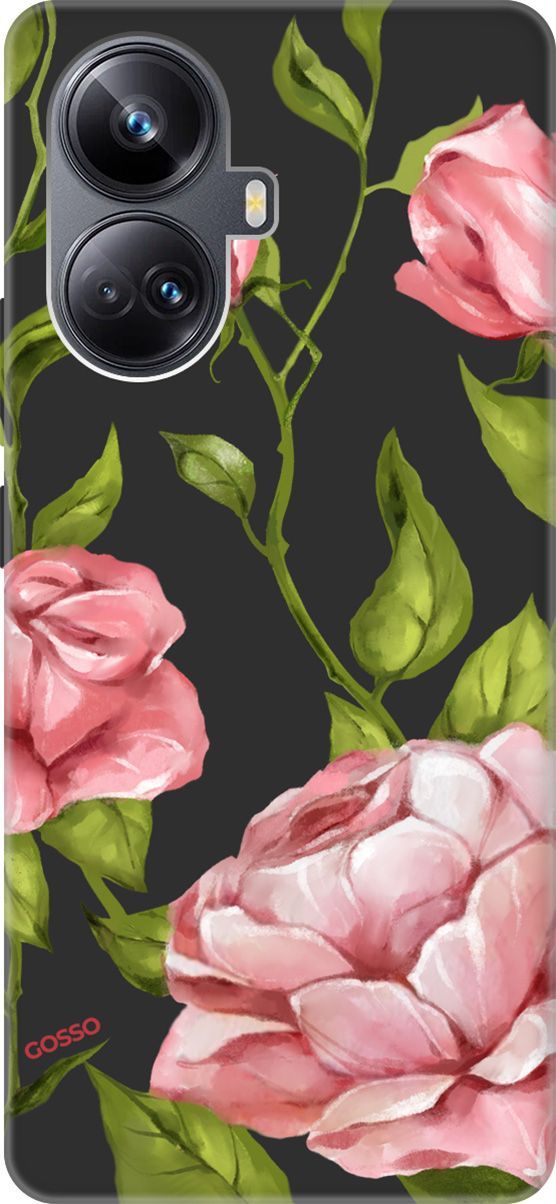 

Чехол на Realme 10 Pro+ "Amazing Roses" черный, Черный;зеленый, 158644