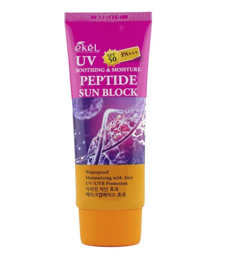 

Крем Ekel Soothing & Moisture Peptide Sun Block SPF50 PA+++ солнцез. с пепт. змеиного яда