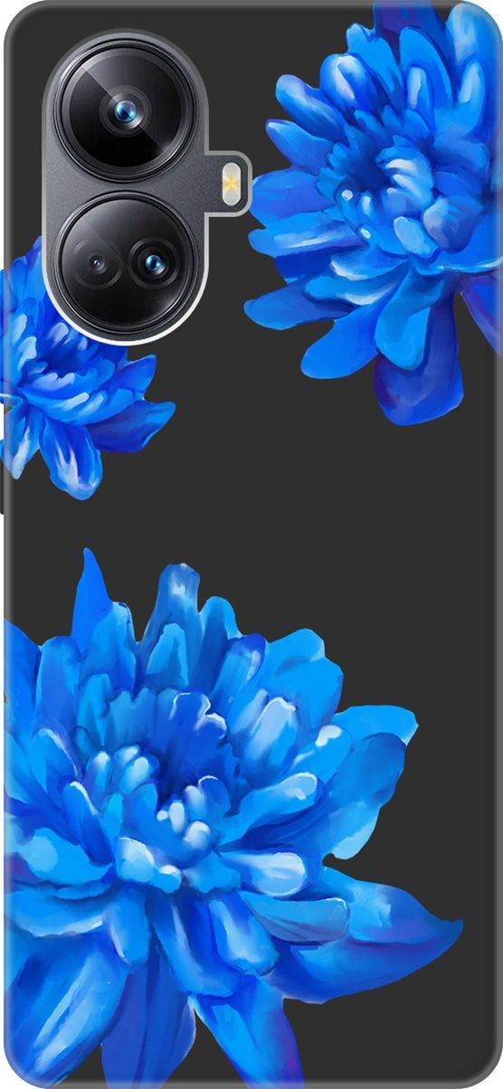 

Чехол на Realme 10 Pro+ "Amazing Asters" черный, Черный;голубой, 158644