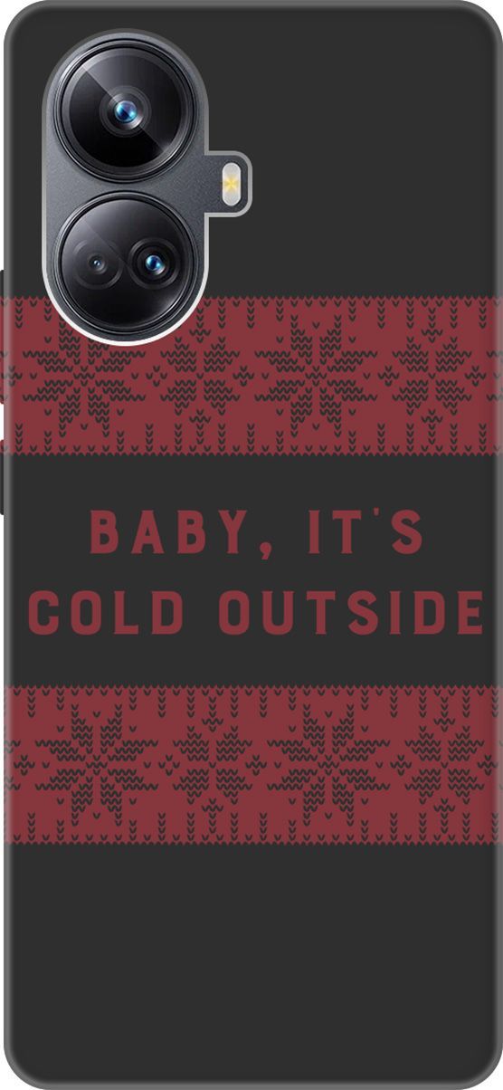 

Чехол на Realme 10 Pro+ "It's Cold" черный, Черный;красный, 158644