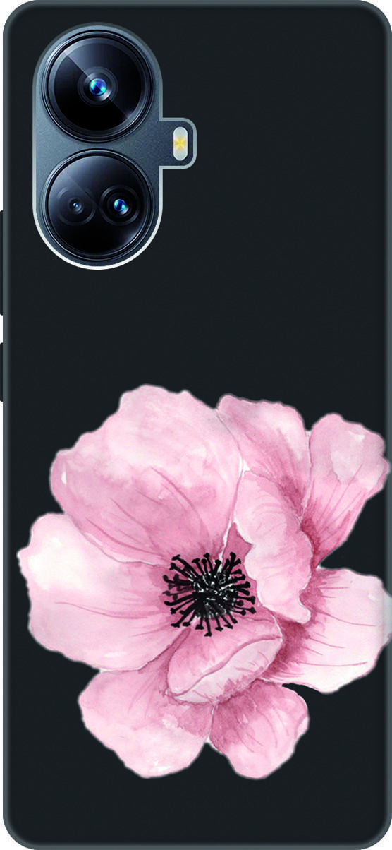 

Чехол на Realme 10 Pro+ "Pink Flower" черный, Черный;белый, 158644