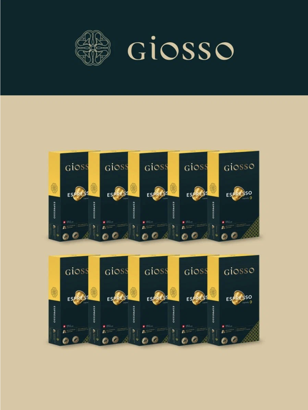 Кофе в капсулах Nespresso Giosso Esspresso, 10 упаковок х 10 шт