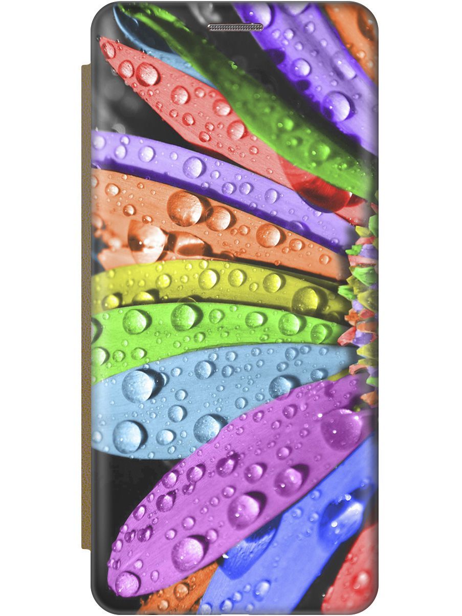 

Чехол на Realme 10 Pro+ "Разноцветные листья в каплях" золотистый, Зеленый;красный, 158649