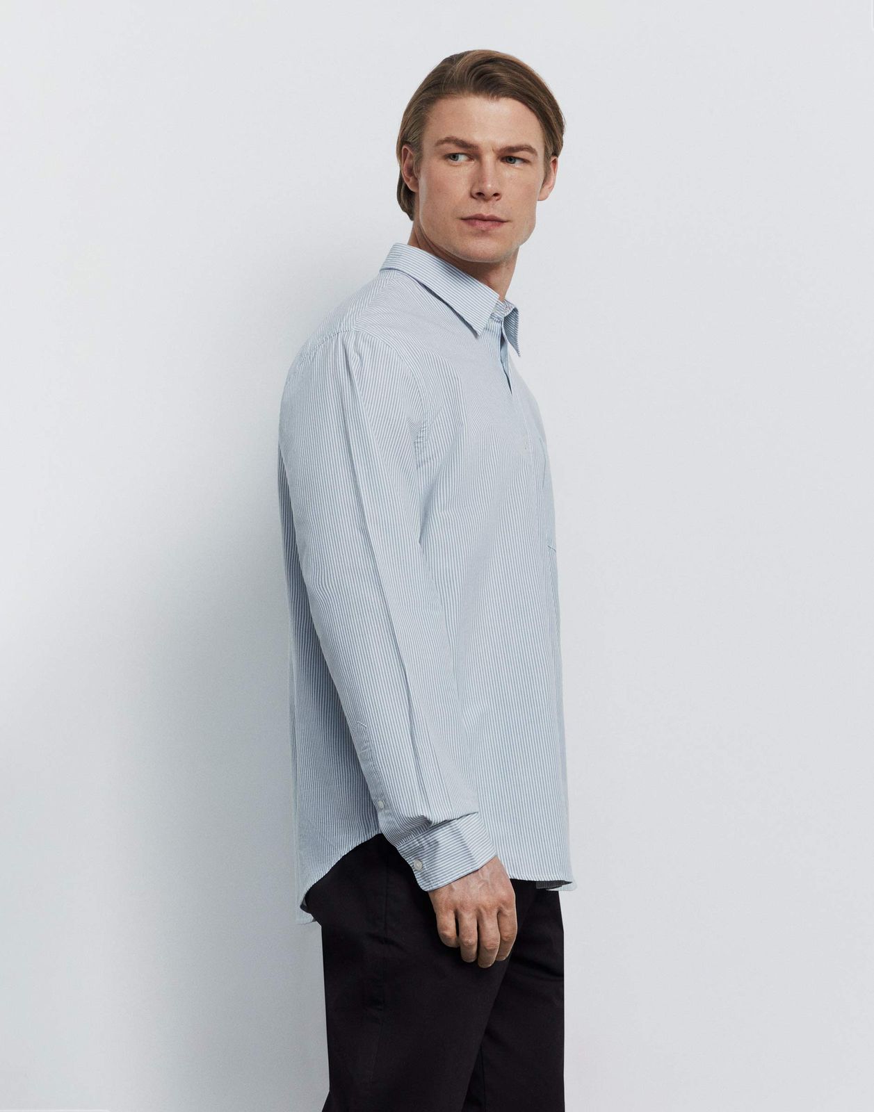 Рубашка мужская Gloria Jeans BWT001660 белый/голубой M/182