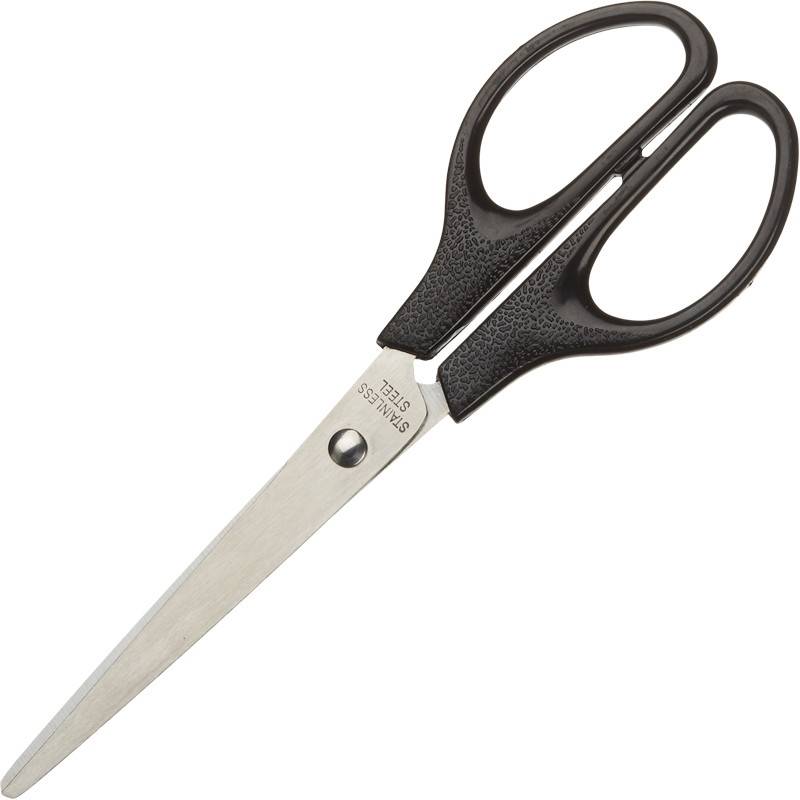 Ножницы Attache 180 мм с пластиковыми симметричными ручками черного цвета 262864