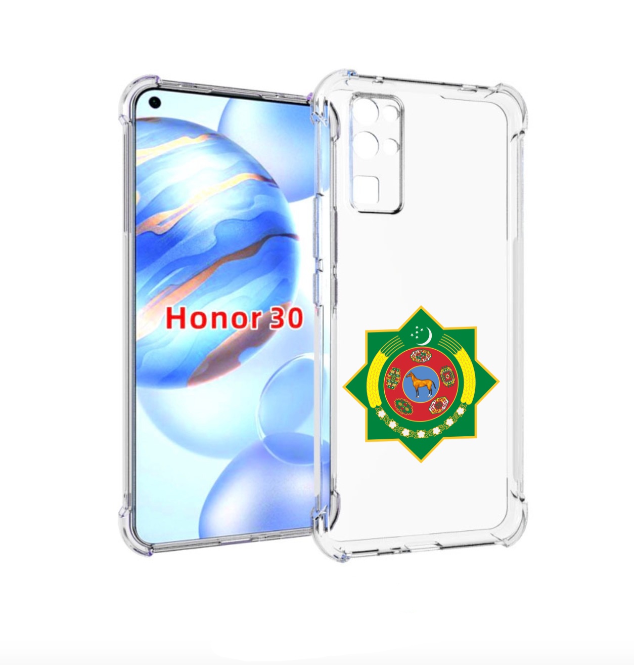 

Чехол бампер MyPads герб-туркменистан для Honor 30 (BMH-AN10) пр, Прозрачный, Tocco