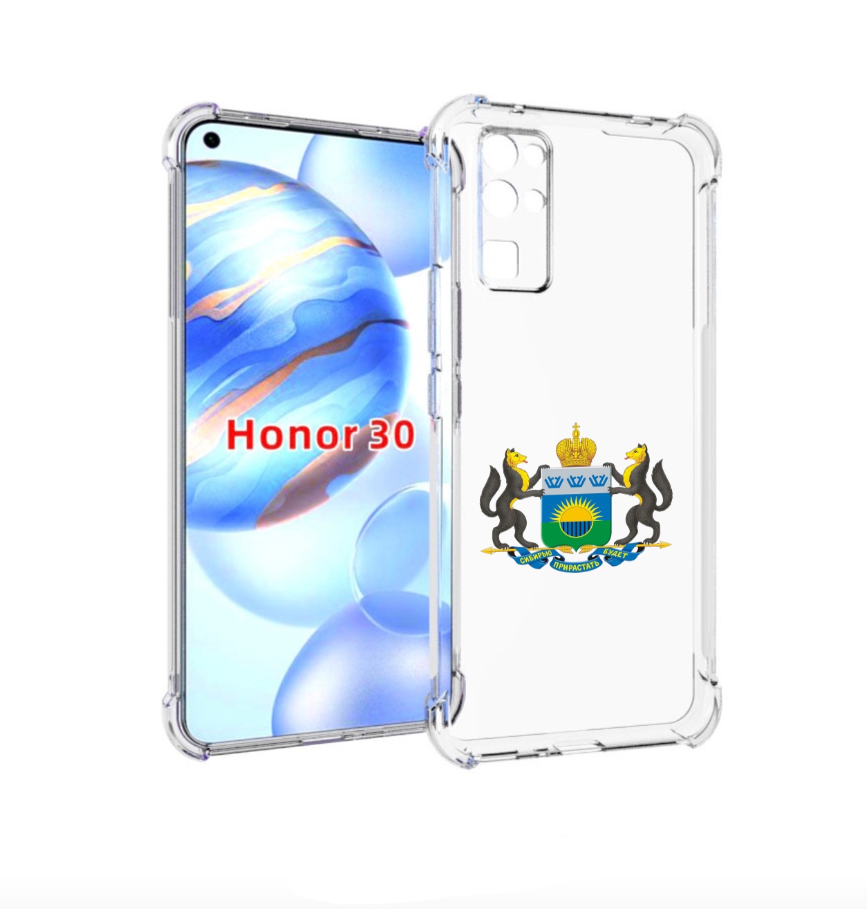 

Чехол бампер MyPads герб-тюменская-область для Honor 30 (BMH-AN1, Прозрачный, Tocco