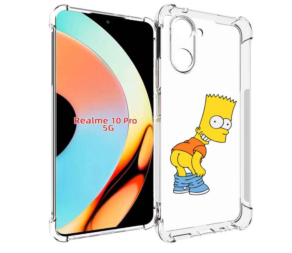 

Чехол бампер MyPads барт-симпсон-довольный для Realme 10 Pro про..., Прозрачный, Tocco