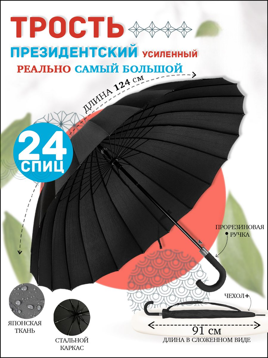 

Зонт унисекс The Element OF Happiness HJ78 черный, HJ78
