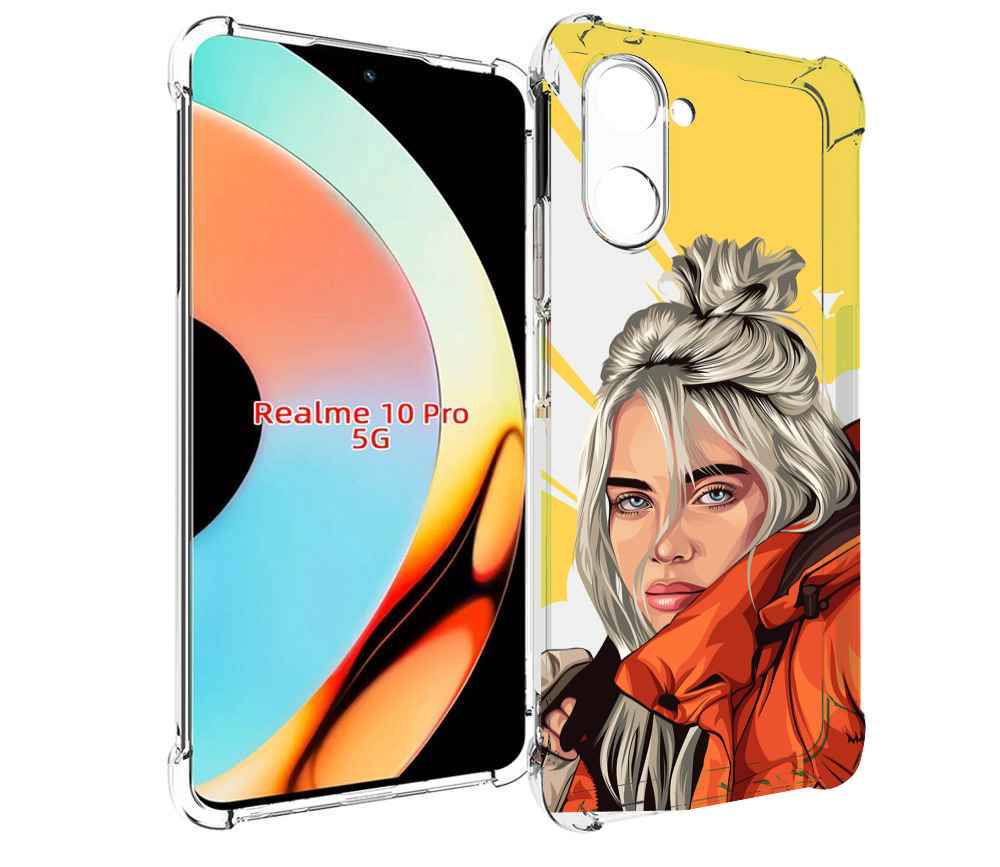 

Чехол бампер MyPads билли-айлиш-в-куртке для Realme 10 Pro проти..., Прозрачный, Tocco