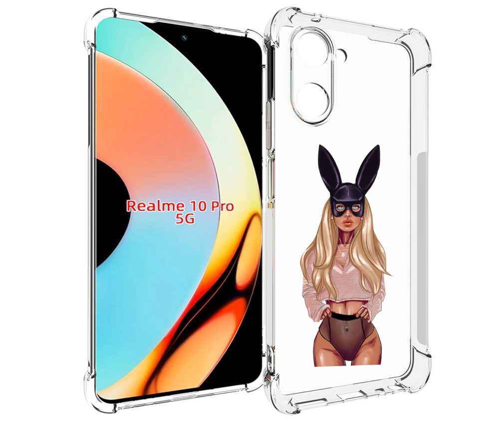 

Чехол бампер MyPads блондинка-с-ушками женский для Realme 10 Pro..., Прозрачный, Tocco