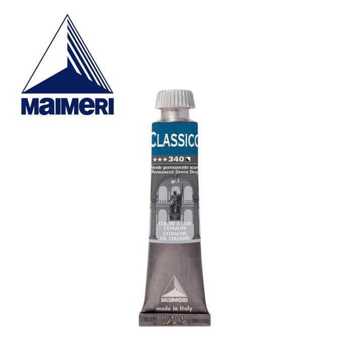 фото Maimeri краска масляная maimeri classico 20мл, 340 зеленый прочный темный