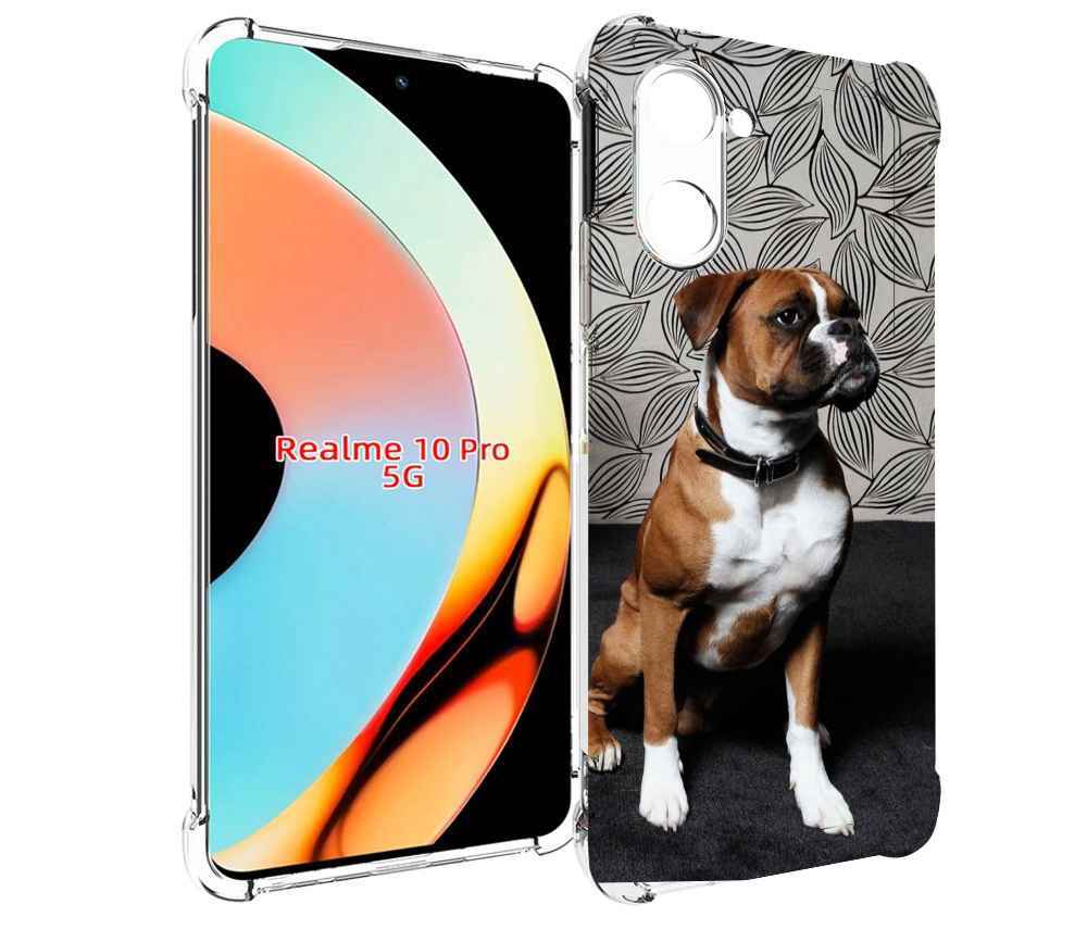 

Чехол бампер MyPads боксер собака для Realme 10 Pro противоударный, Прозрачный, Tocco