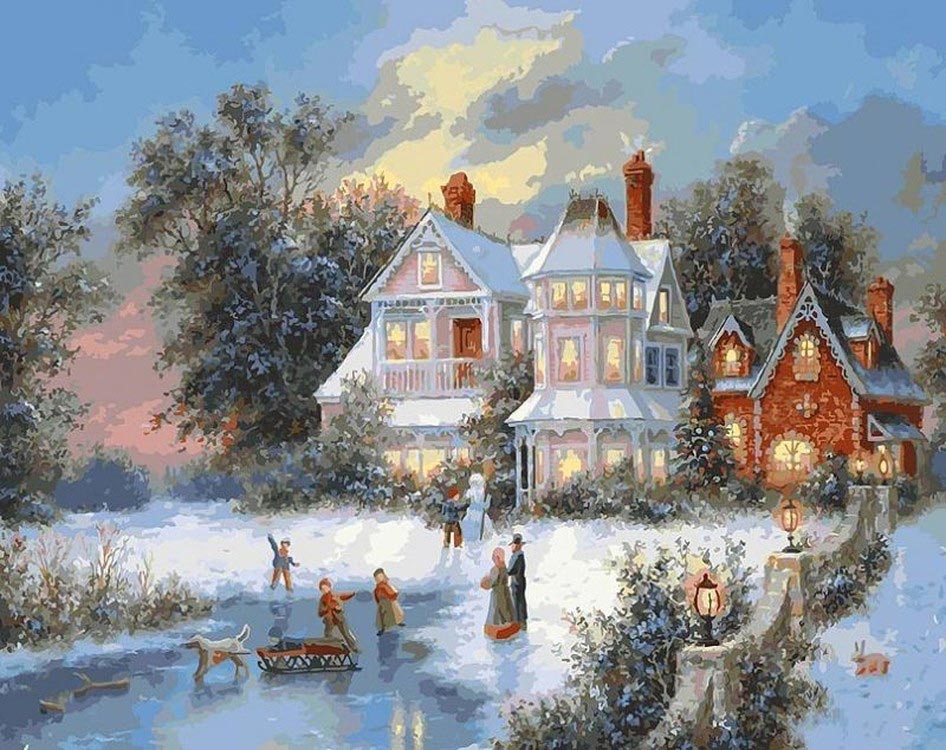 

Картина по номерам Белоснежка Зимний день, 40x50, Зимний день