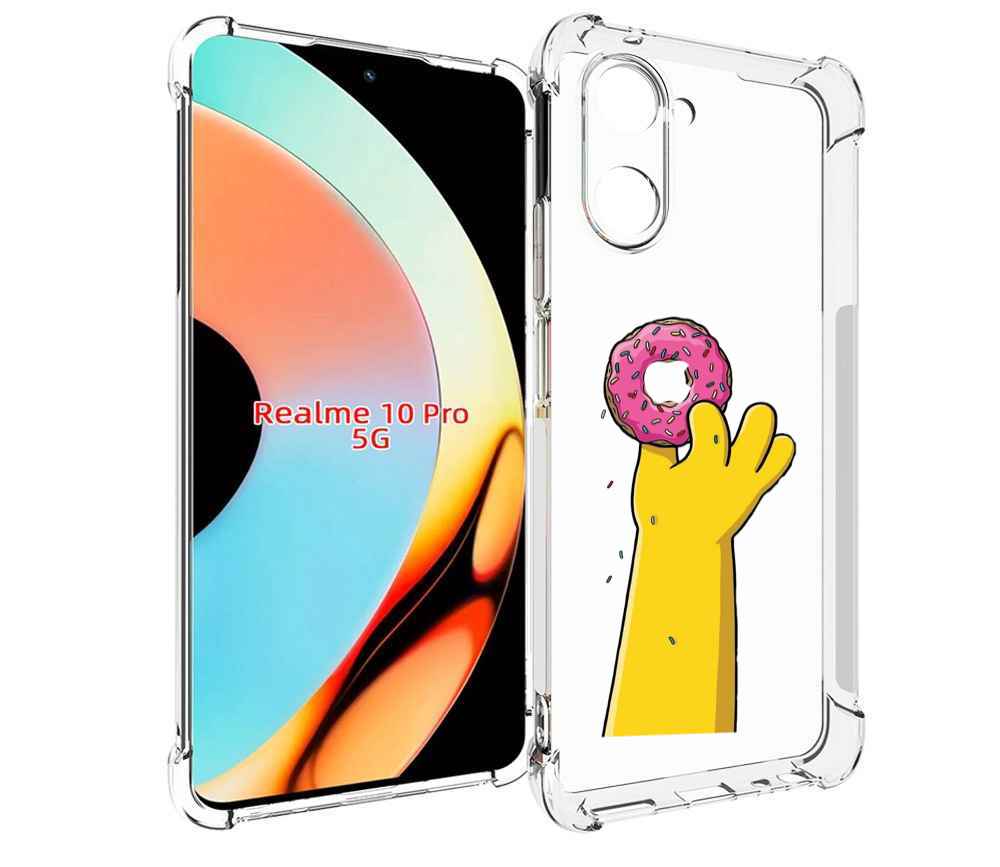 

Чехол бампер MyPads вкусный-пончик для Realme 10 Pro противоударный, Прозрачный, Tocco