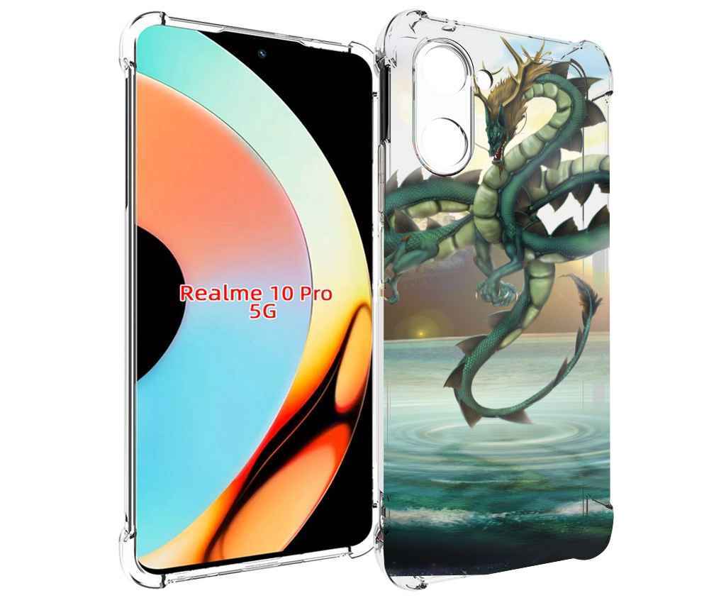 

Чехол бампер MyPads водяной-дракон для Realme 10 Pro противоударный, Прозрачный, Tocco