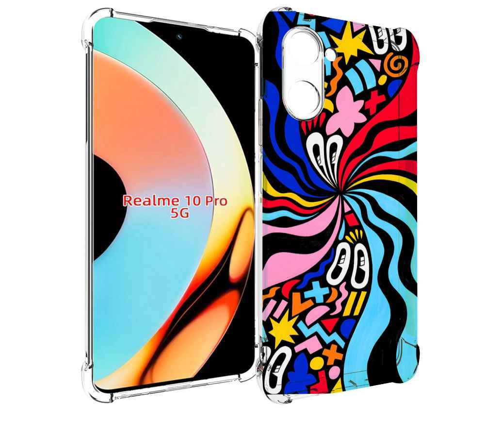 

Чехол бампер MyPads волнистая-абстракция для Realme 10 Pro проти..., Прозрачный, Tocco