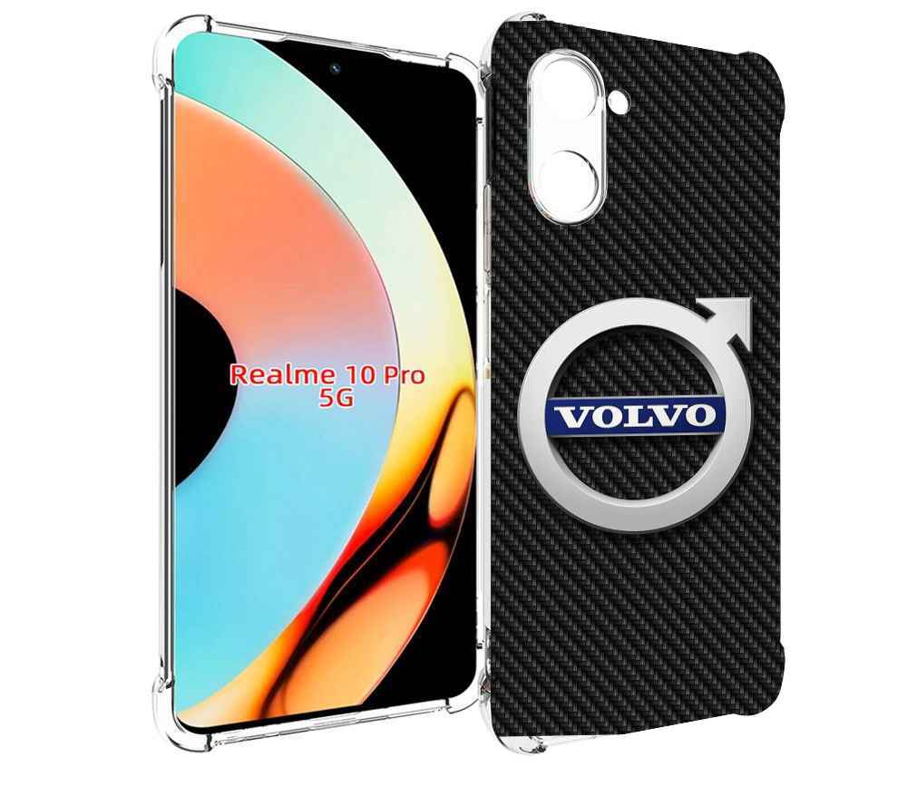 Чехол бампер MyPads вольво volvo 3 для Realme 10 Pro противоударный