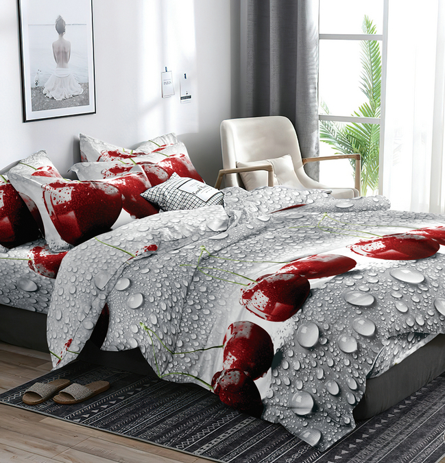 Комплект постельного белья Павлина 6975 евро, Полисатин, наволочки 70x70