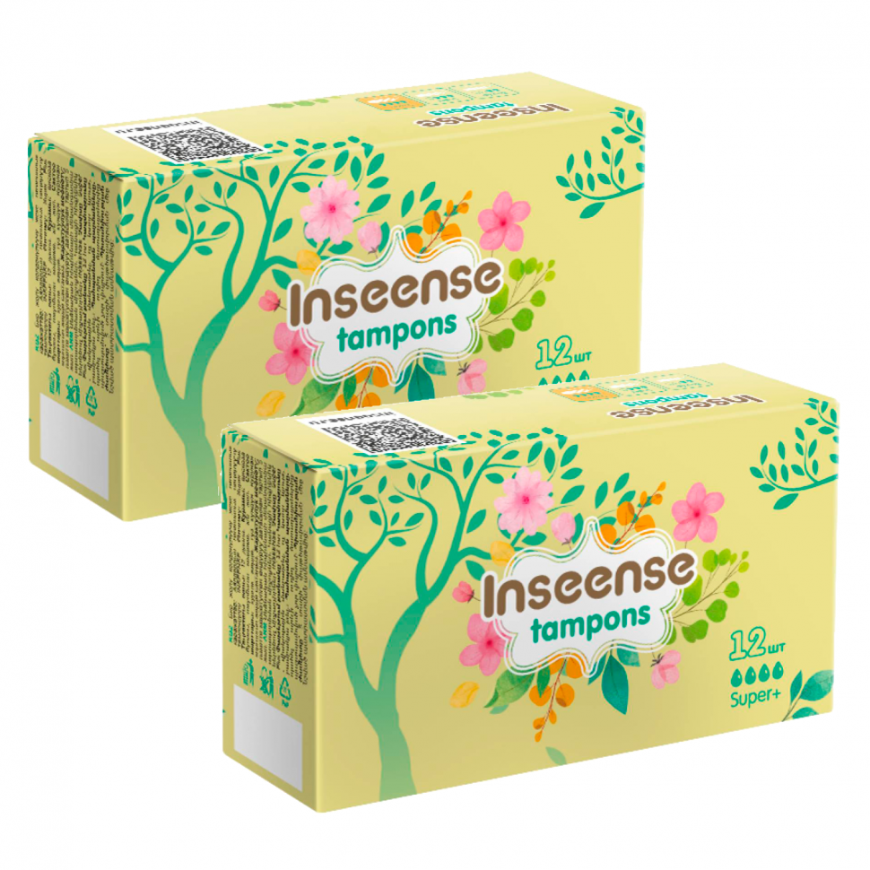 Тампоны Inseense Super+, 2 упаковки по 12 шт