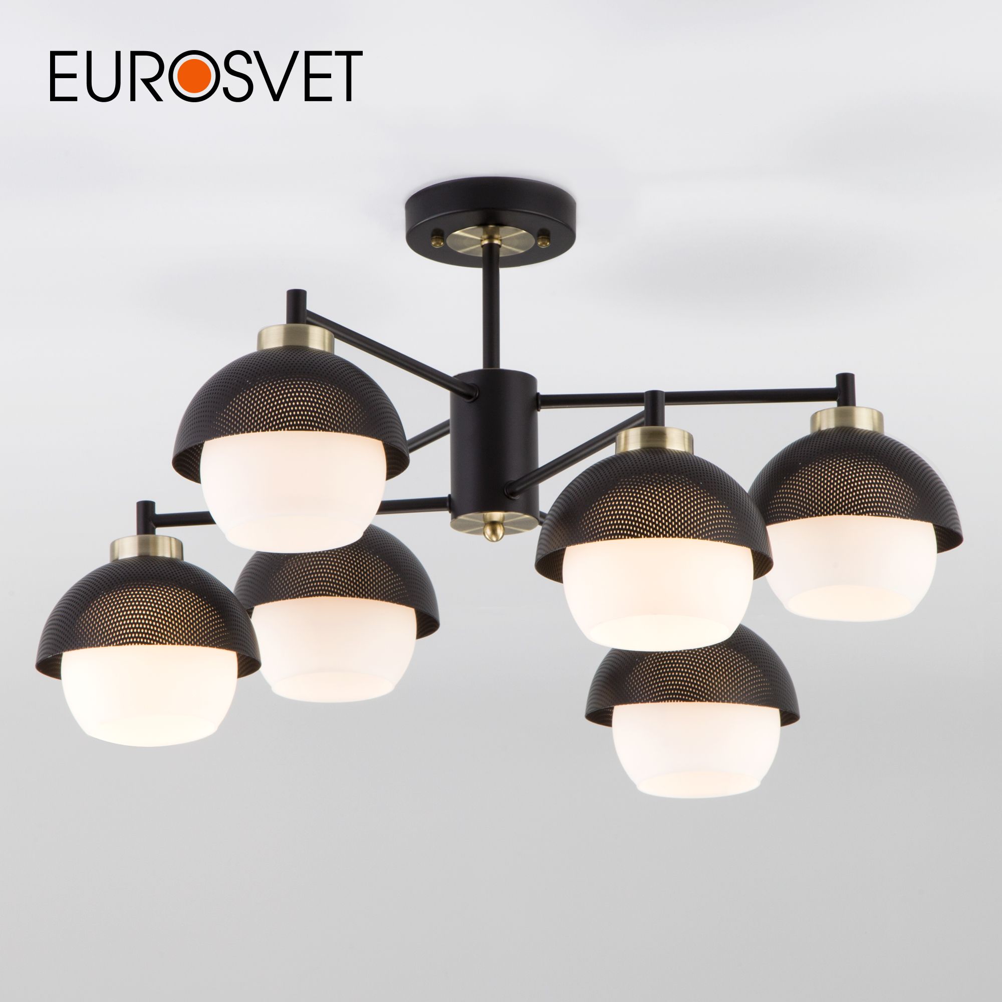 

Потолочная люстра на 6 плафонов Eurosvet Nocciola 70106/6 Е27 черный, 70106/6 черный